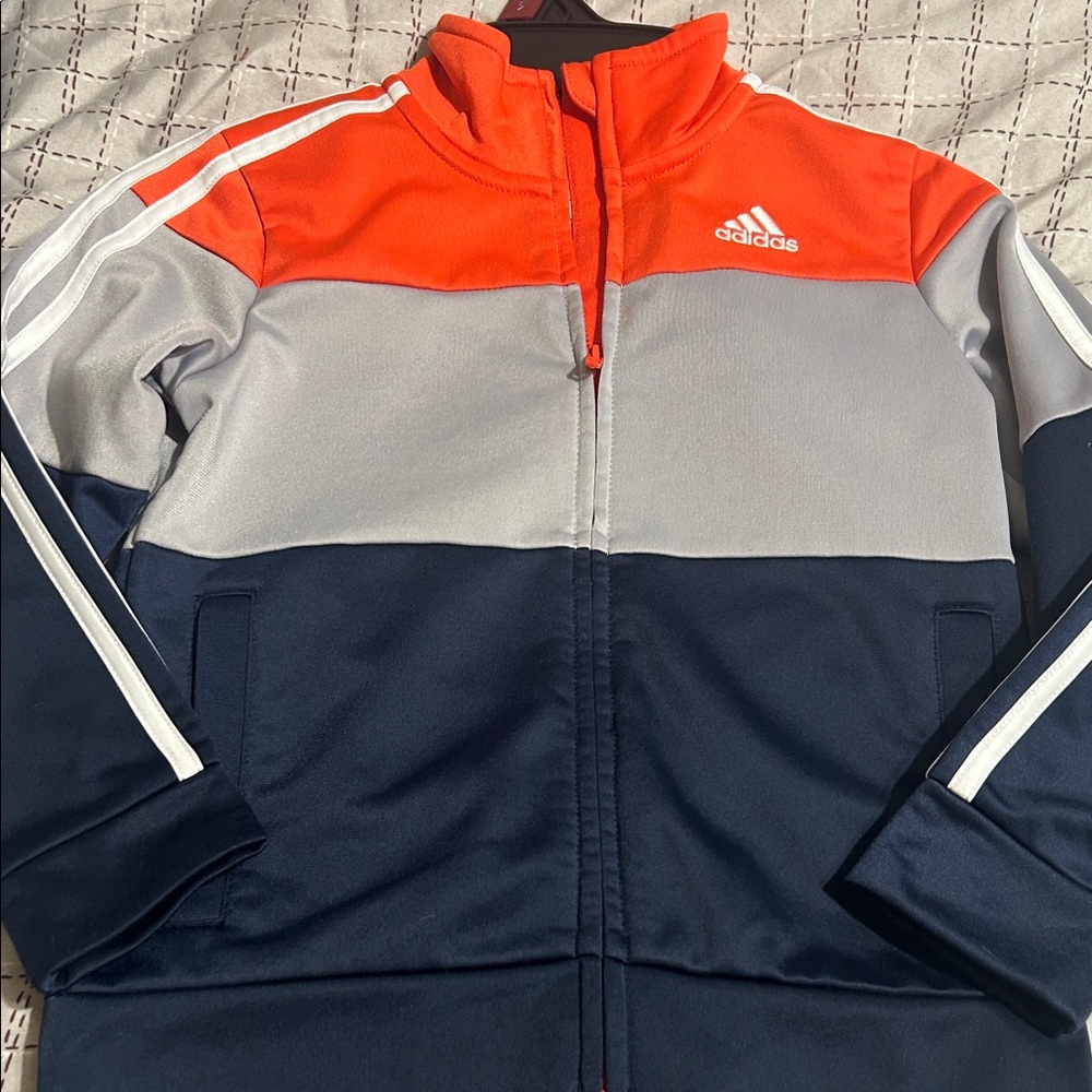 Adidas Tri-Tone Sports Jacket - Orange, Gray, Navy